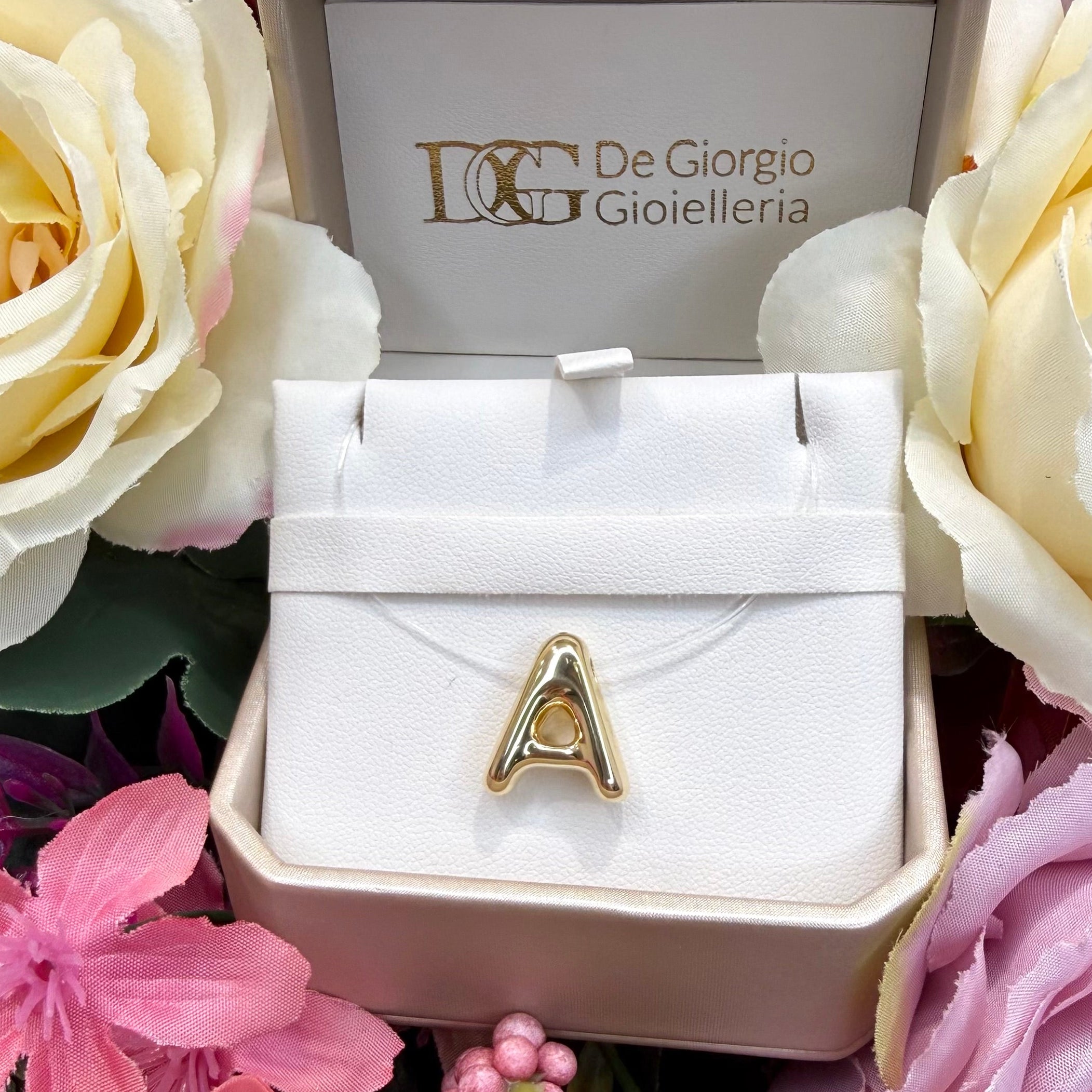 Ciondolo Lettera Bubble in Oro Giallo 18 Kt (750)