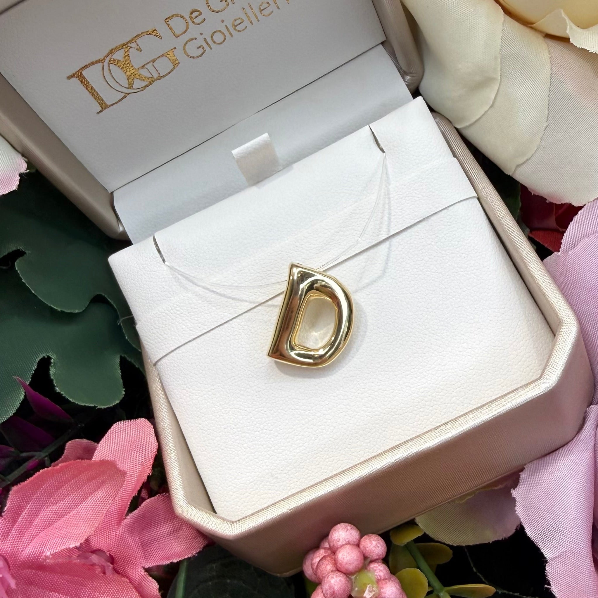 Ciondolo Lettera Bubble in Oro Giallo 18 Kt (750)