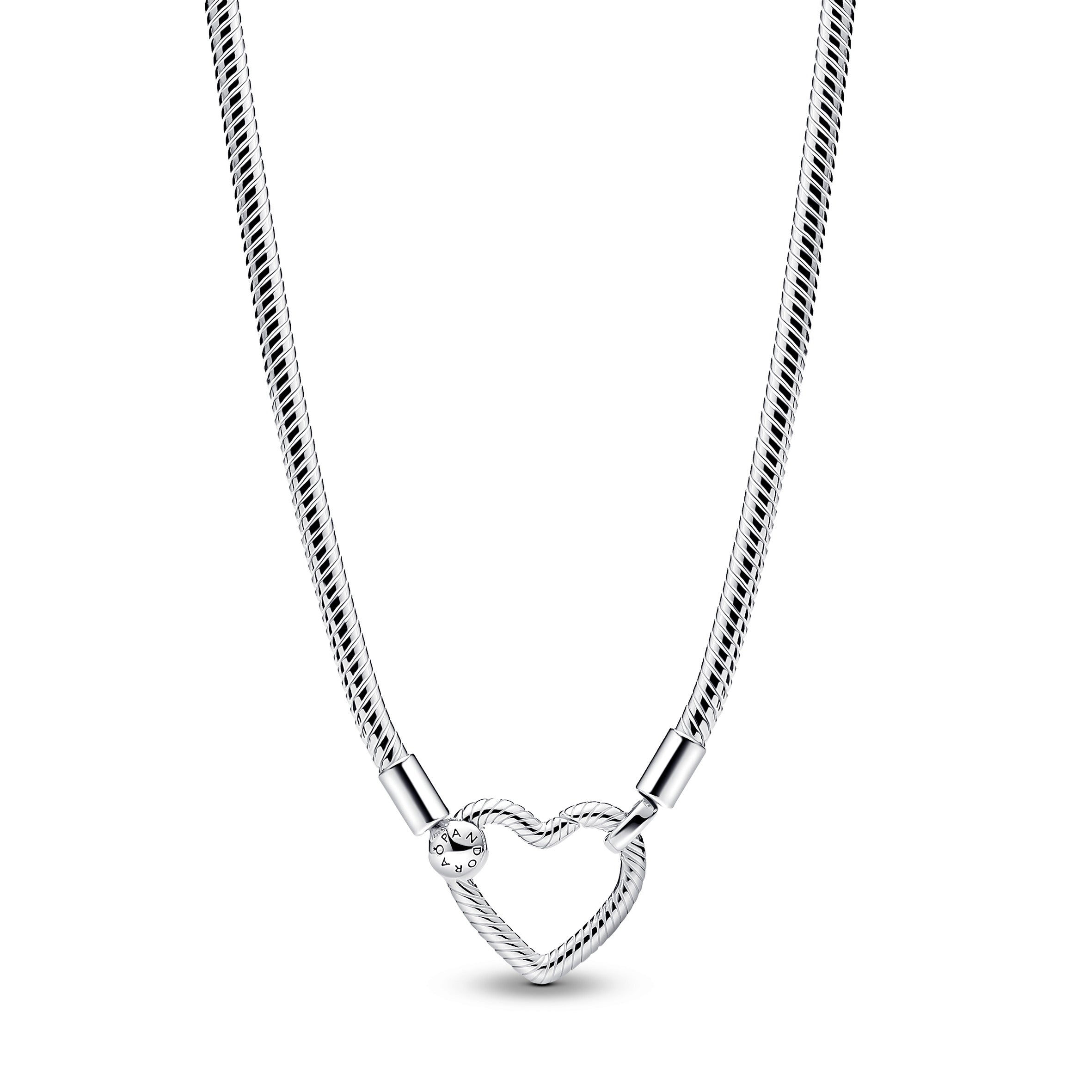 PANDORA SNAKE LINK NECKLACE WITH HEART CLASP