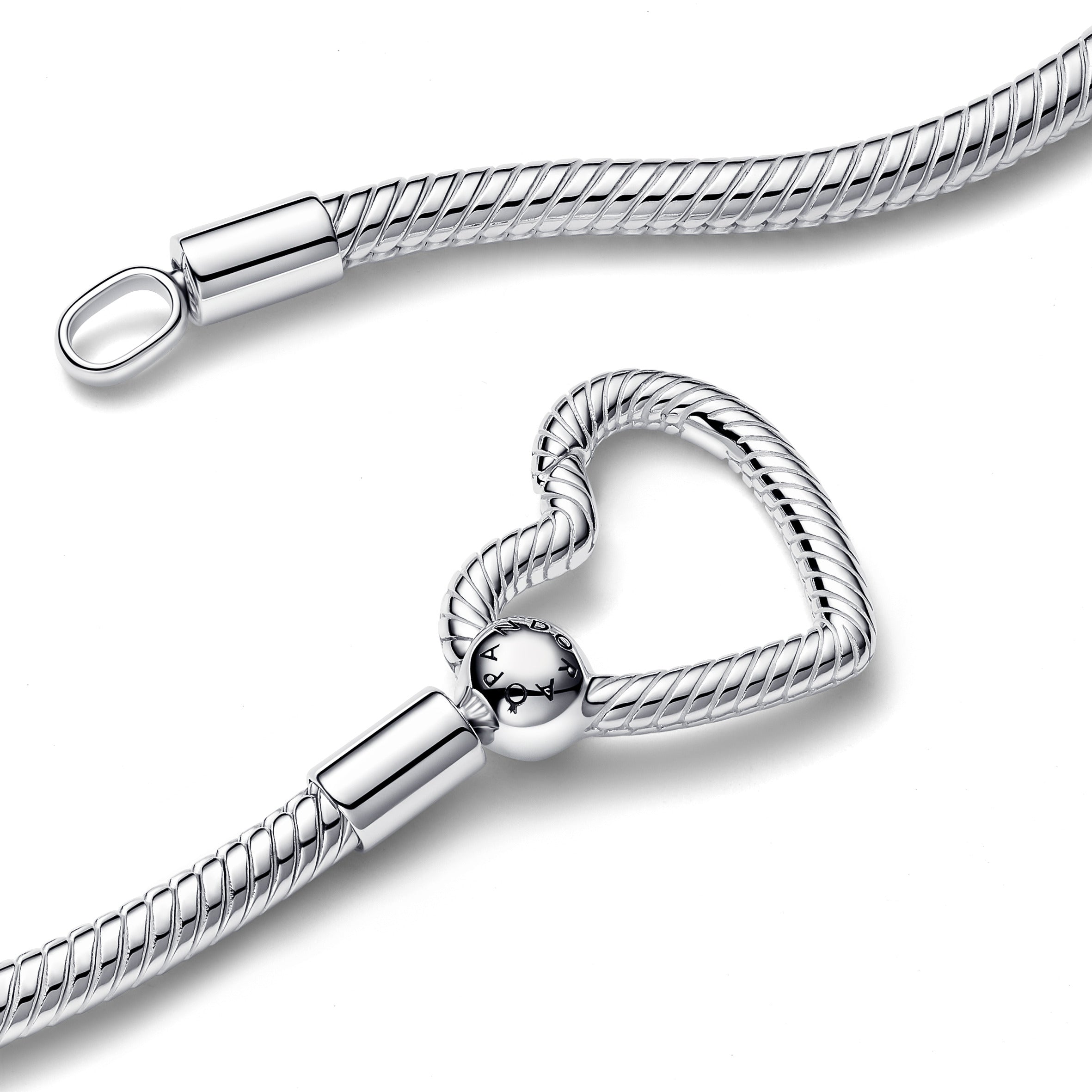 PANDORA SNAKE LINK NECKLACE WITH HEART CLASP