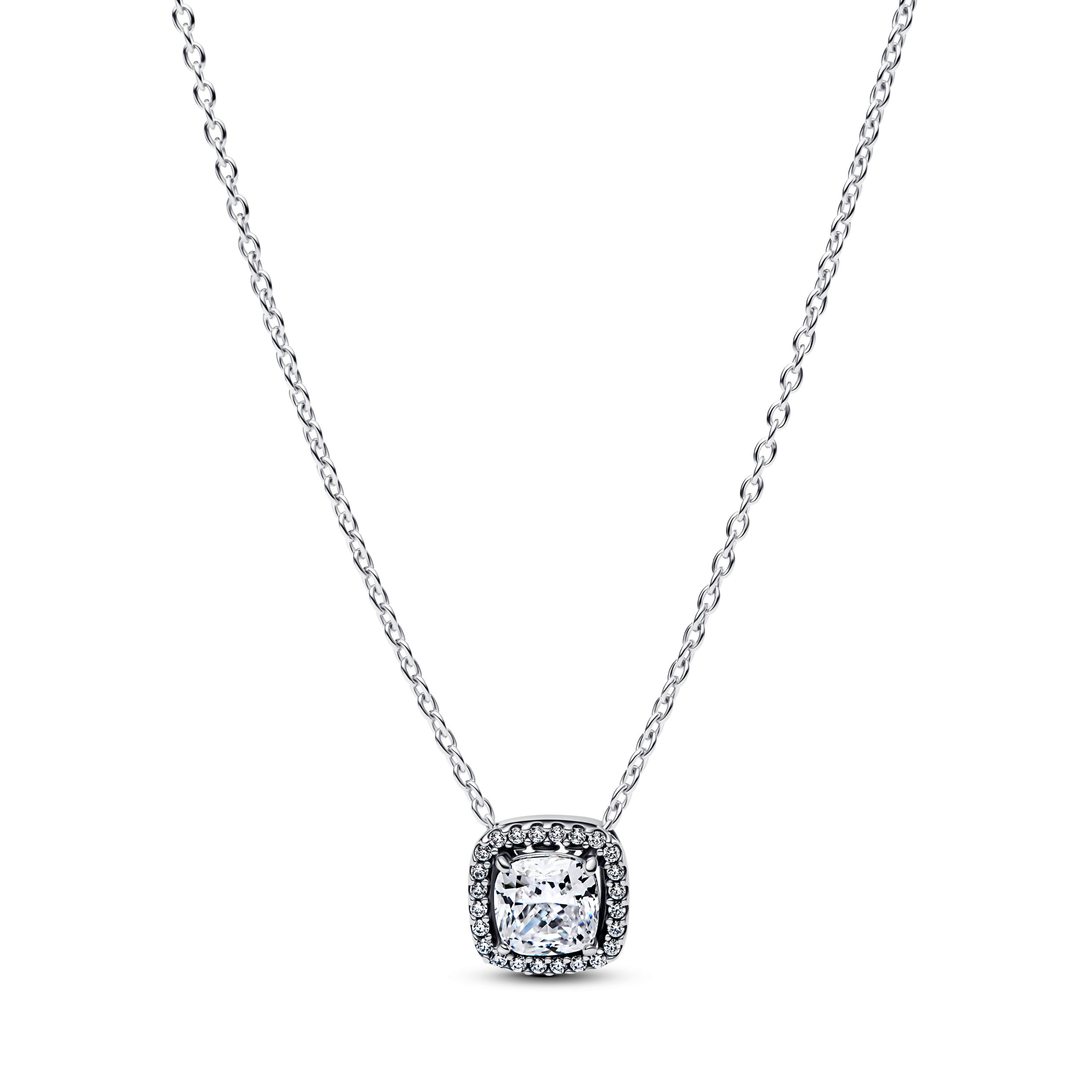 PANDORA WHITE SQUARE LIGHT POINT NECKLACE