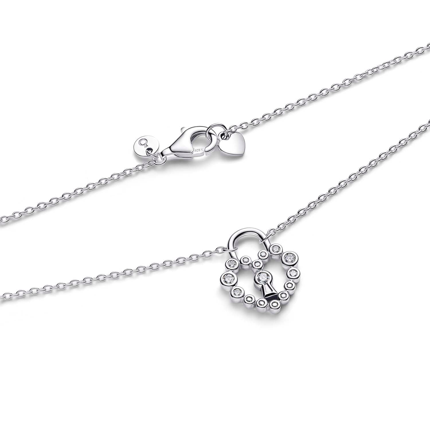 PANDORA LUMINOUS HEART PADLOCK NECKLACE