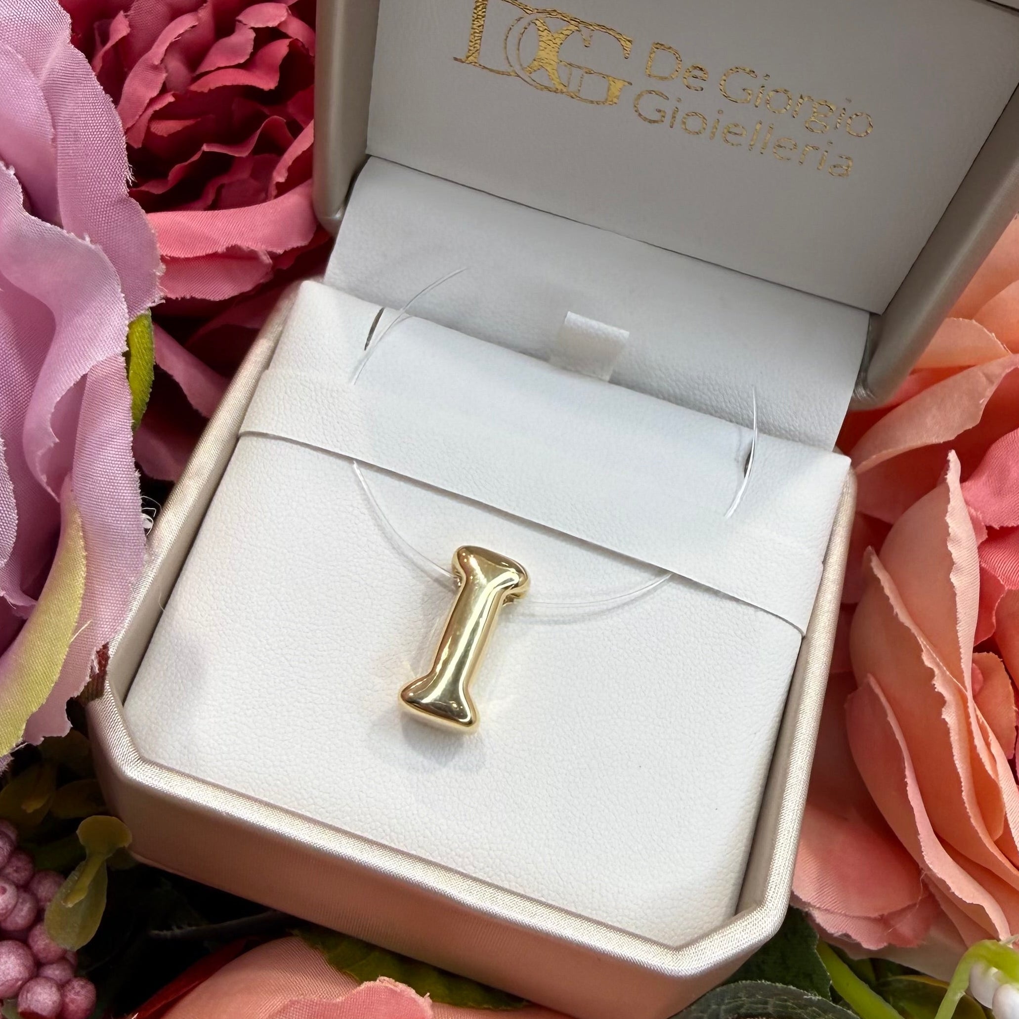 Ciondolo Lettera Bubble in Oro Giallo 18 Kt (750)
