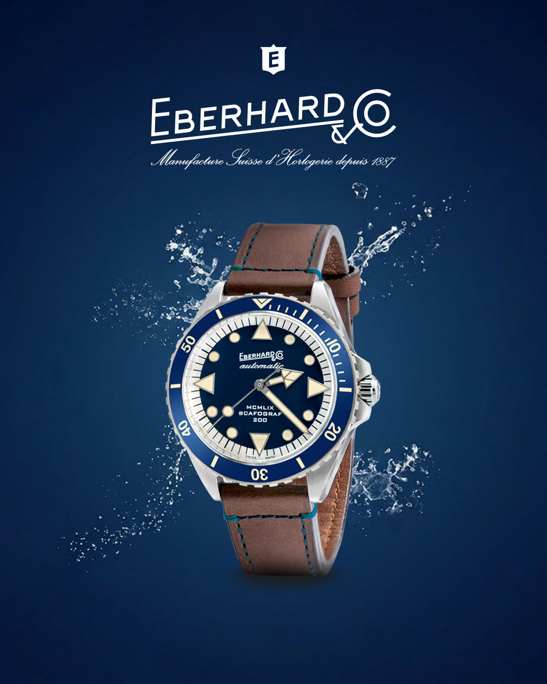 EBERHARD SCAFOGRAF 300 MCMLIX BLUE DIAL |43MM|