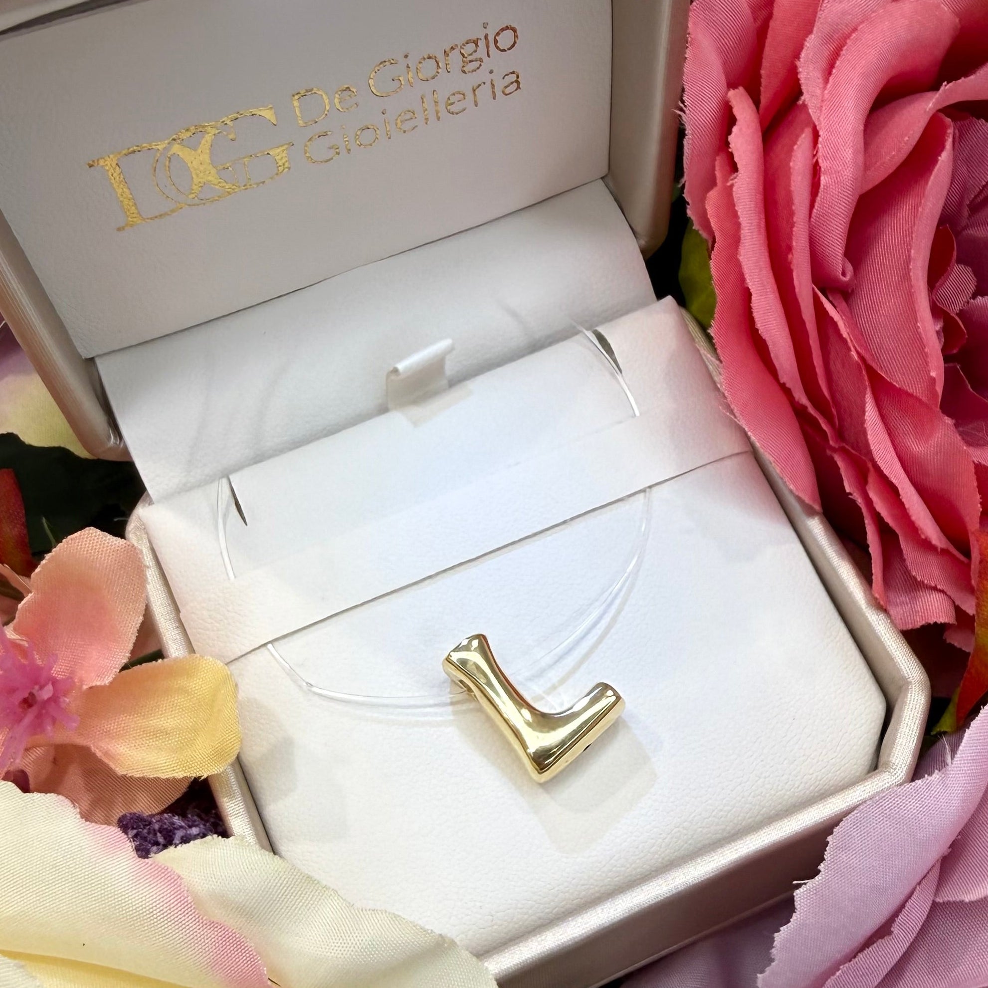 Ciondolo Lettera Bubble in Oro Giallo 18 Kt (750)