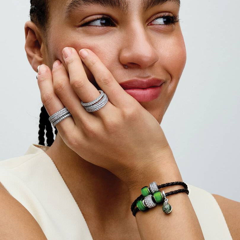 BRACCIALE PANDORA IN PELLE MARRONE DOPPIO GIRO