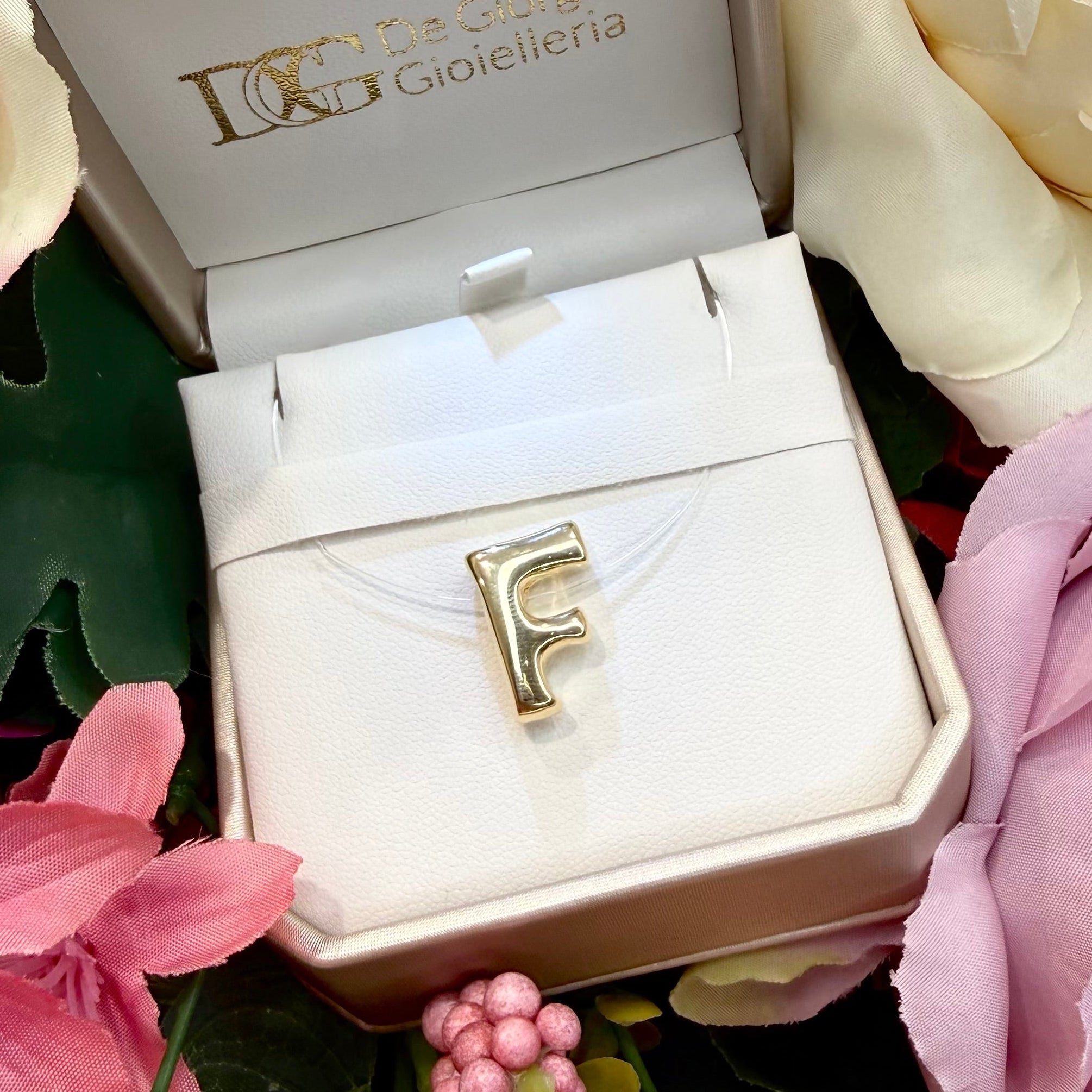 Ciondolo Lettera Bubble in Oro Giallo 18 Kt (750)