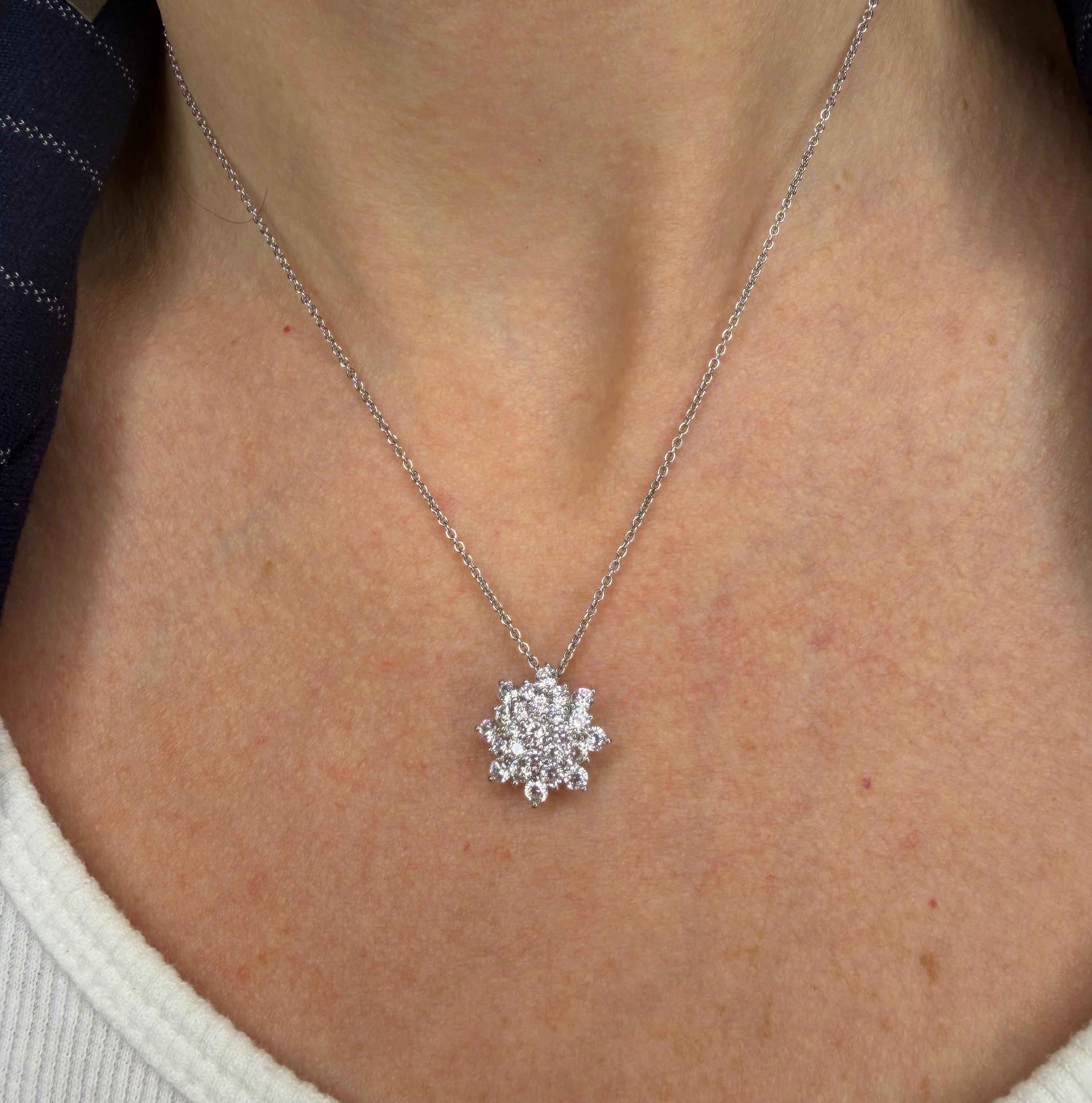COLLANA FIORE IN ARGENTO SILVER E ZIRCONI