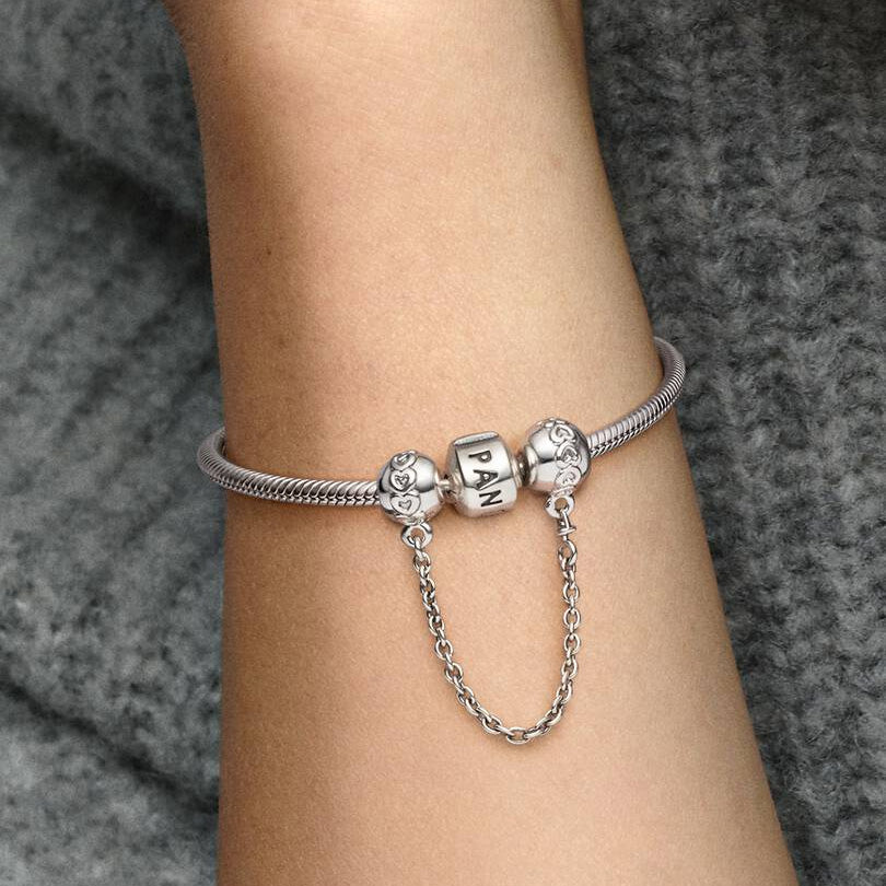 CHARM PANDORA CATENINA DI SICUREZZA 'CUORI'