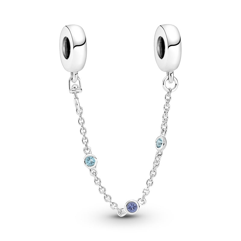 CHARM PANDORA CATENA DI SICUREZZA CON PIETRE LUMINOSE