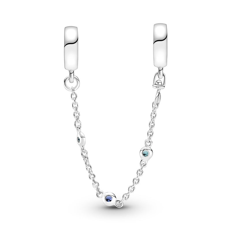 CHARM PANDORA CATENA DI SICUREZZA CON PIETRE LUMINOSE