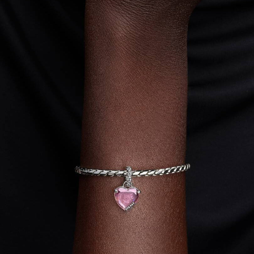 CHARM PANDORA CUORE ROSA 'I LOVE YOU'