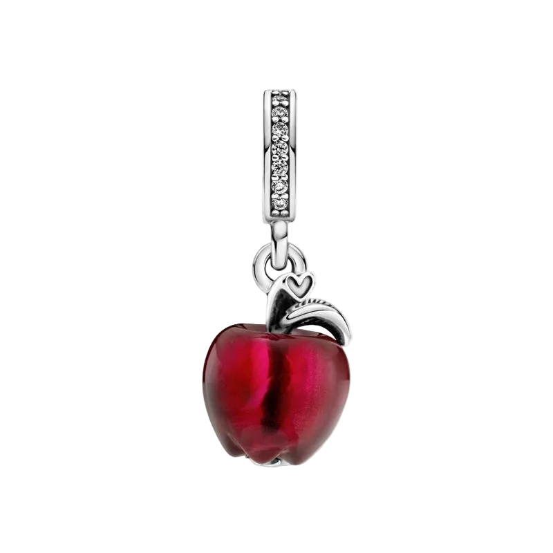 PANDORA SNOW WHITE APPLE CHARM IN MURANO GLASS