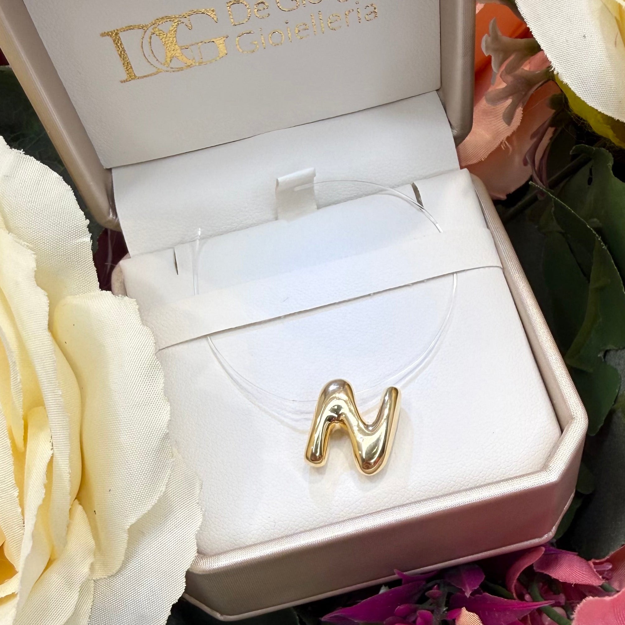 Ciondolo Lettera Bubble in Oro Giallo 18 Kt (750)