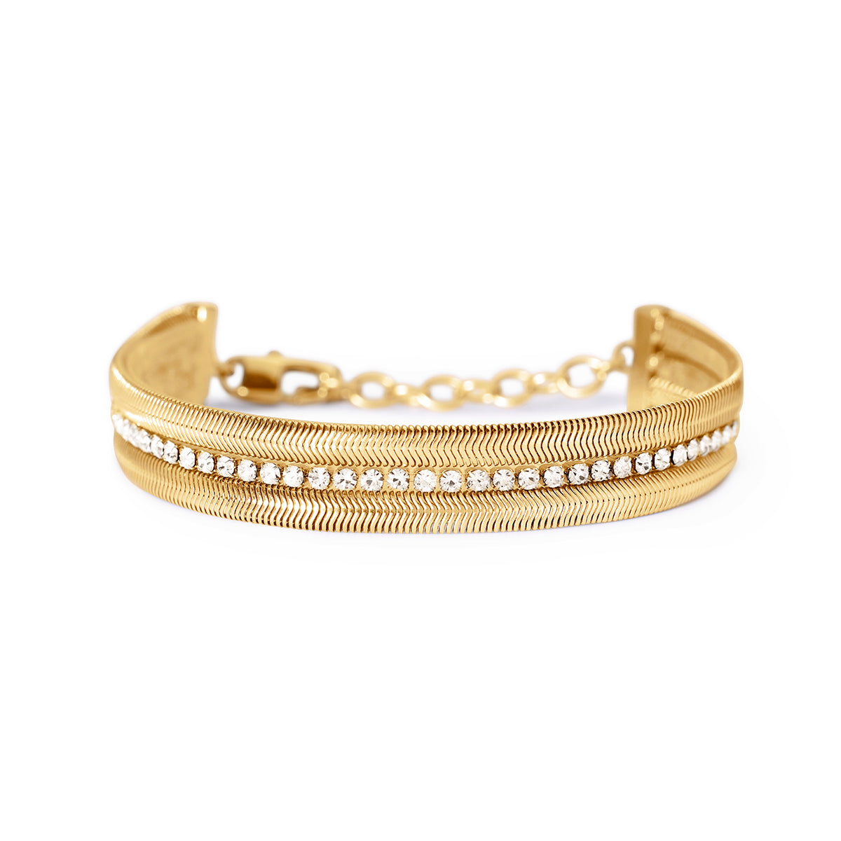 BRACCIALE KIDULT STYLE DORATO DOPPIA CATENA E TENNIS