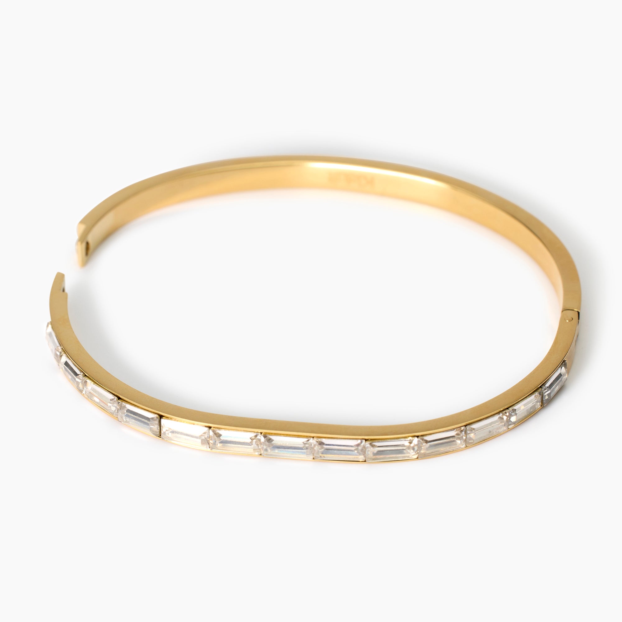 BRACCIALE KIDULT STYLE RIGIDO DORATO CON PIETRE BIANCHE