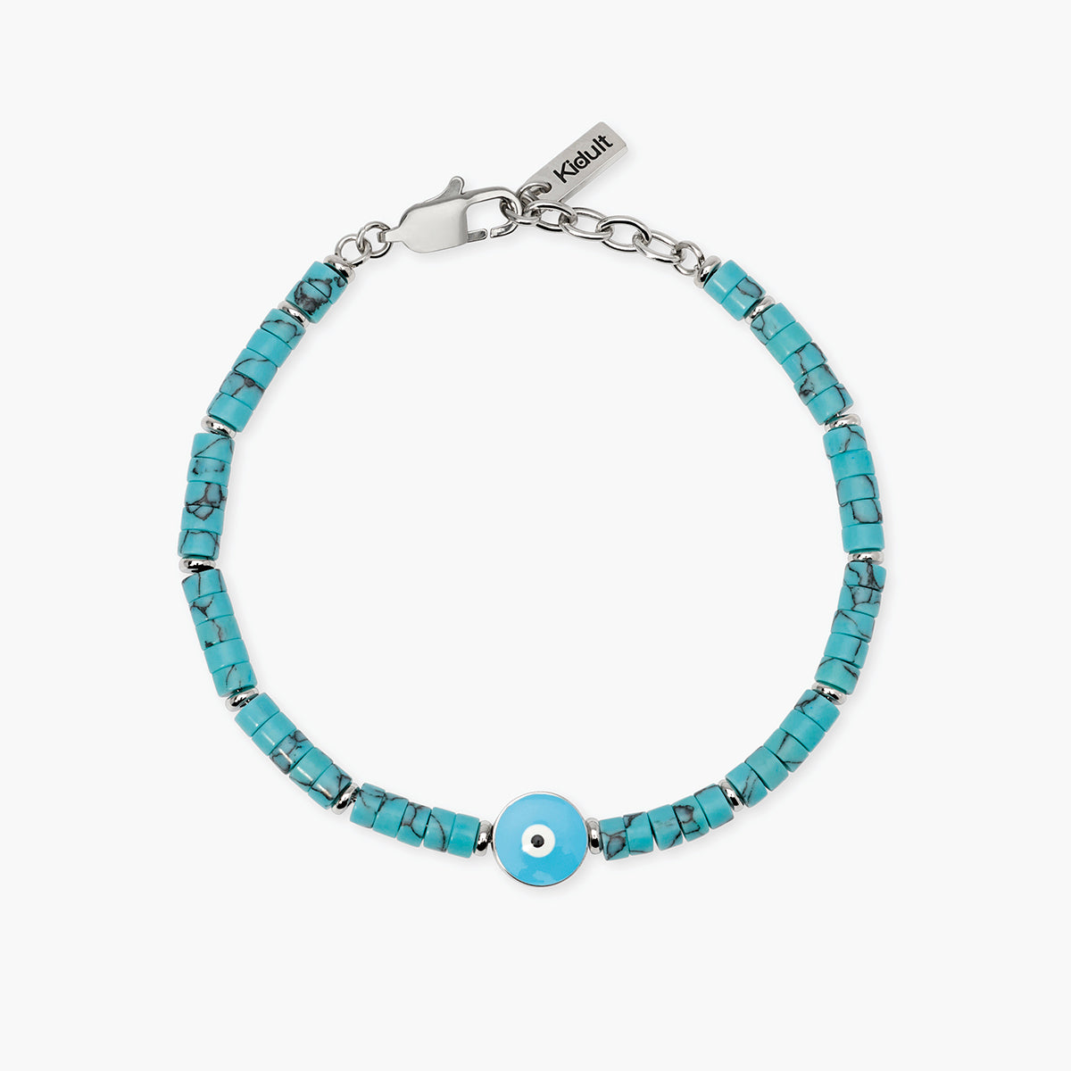 BRACCIALE KIDULT STYLE IN TURCHESE SINTETICO E OCCHIO GRECO
