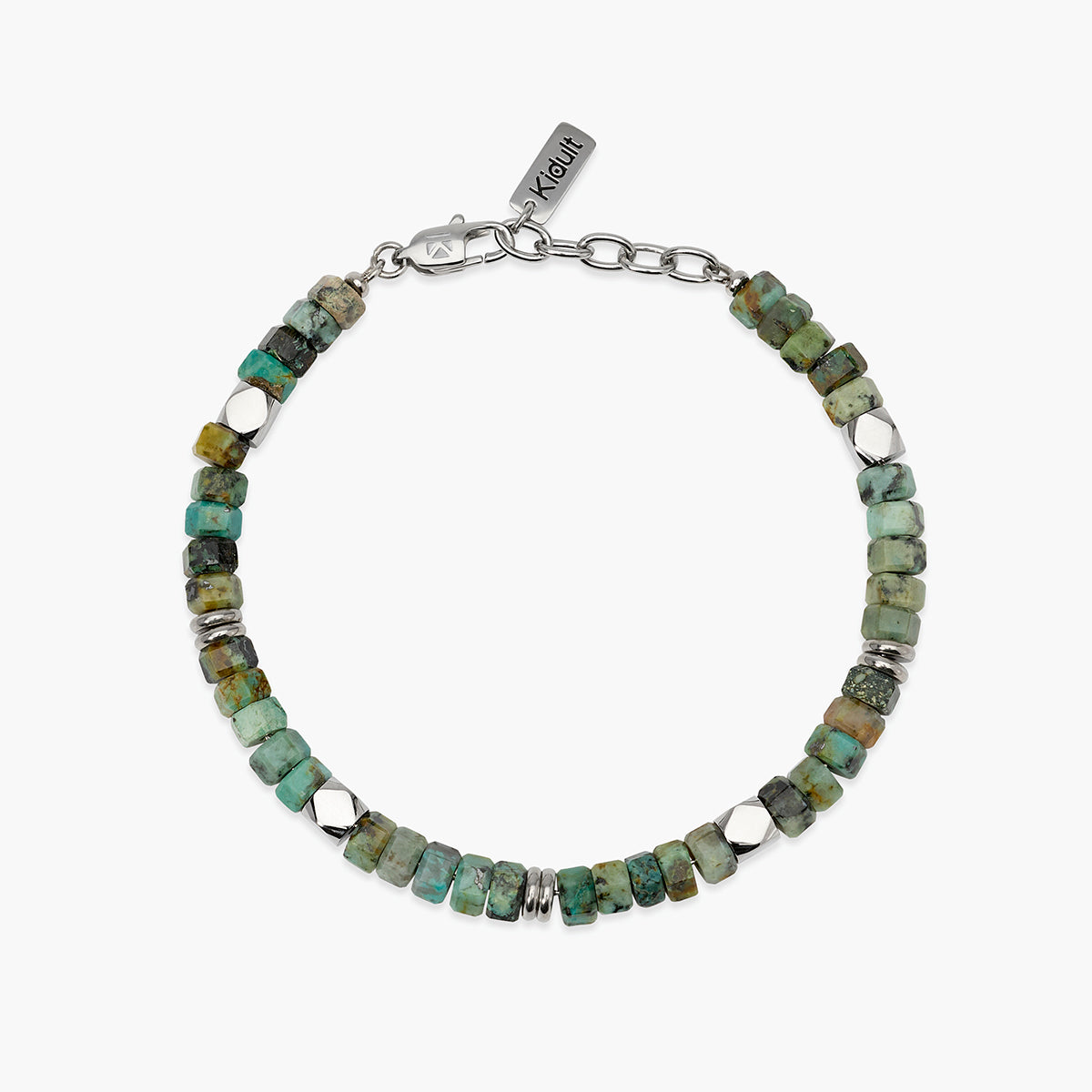 BRACCIALE KIDULT STYLE ACCIAIO E TURCHESE AFRICANO