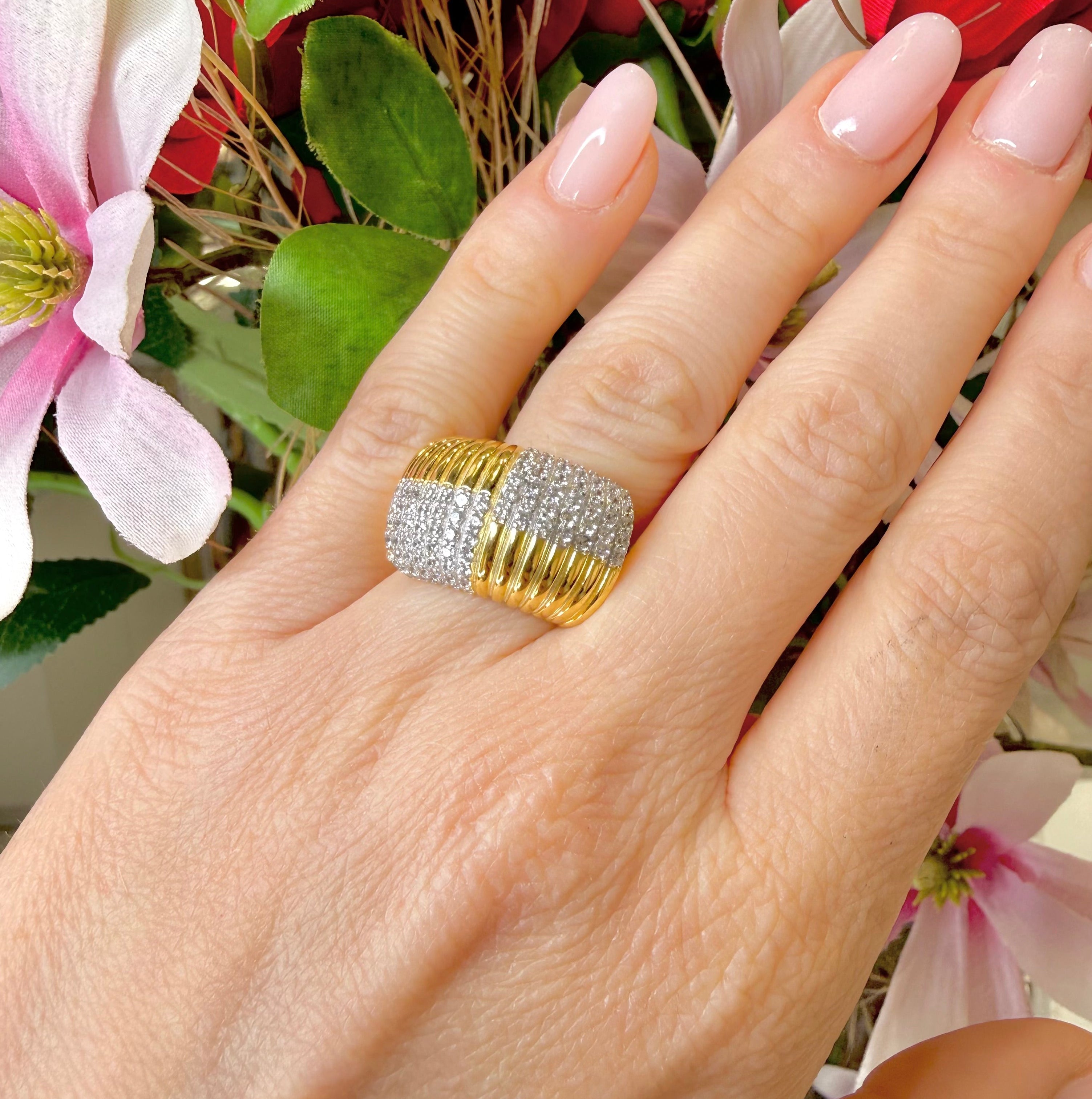 ANELLO FASCIA IN ARGENTO GOLD CON ZIRCONI