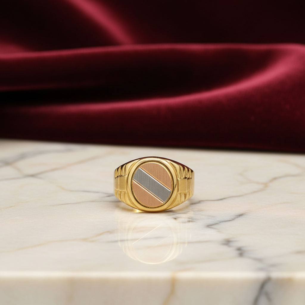 Anello uomo a chevalier in oro giallo 18KT (750) – Made in Italy