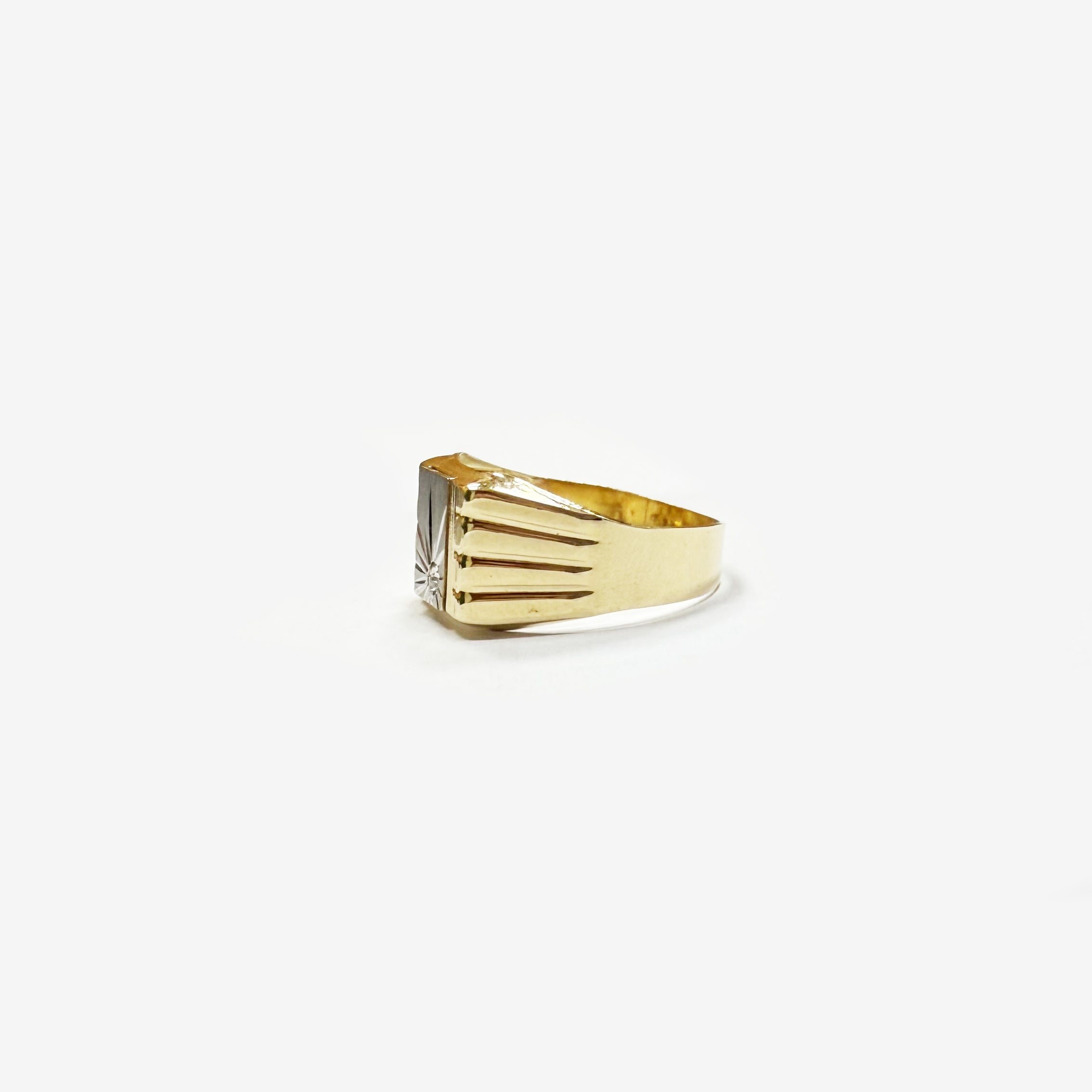 Anello uomo in oro giallo e bianco 18KT (750) – Made in Italy