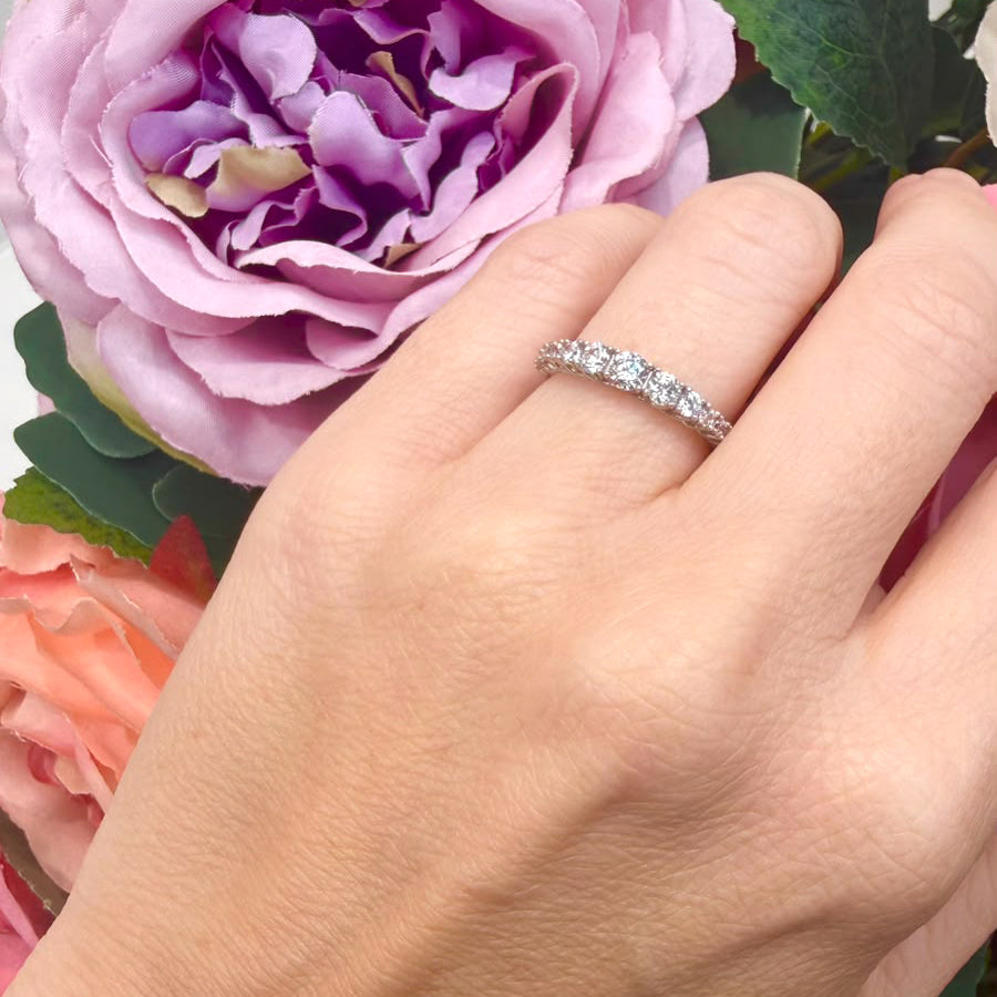 Veretta in Oro Bianco 18 KT con Zirconi