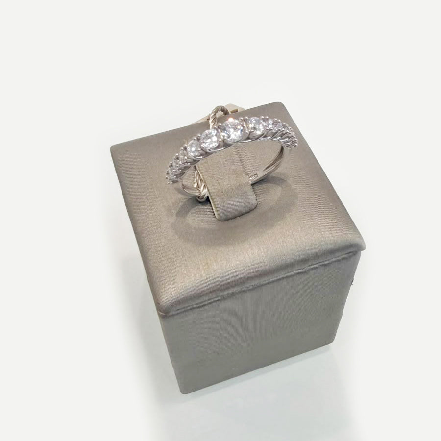 Veretta in Oro Bianco 18 KT con Zirconi