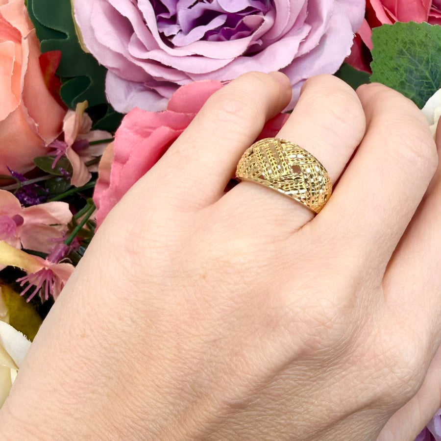 Anello Fascia Incrociata in Oro Giallo 18 KT