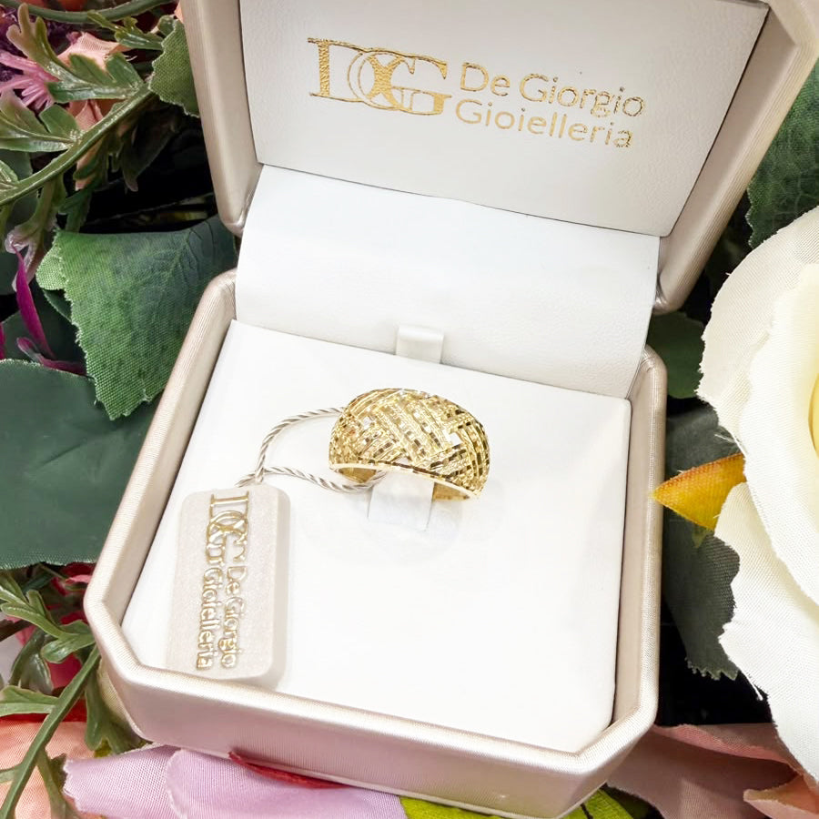 Anello Fascia Incrociata in Oro Giallo 18 KT
