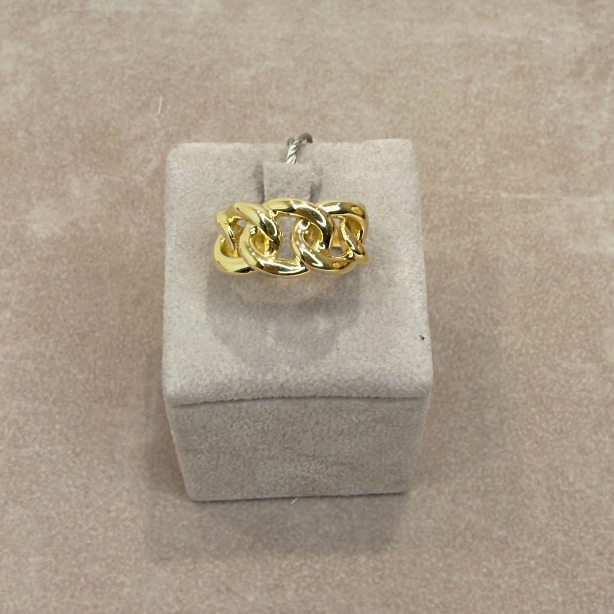 ANELLO A CATENA INTRECCIATA IN ORO GIALLO 18 KT (750)