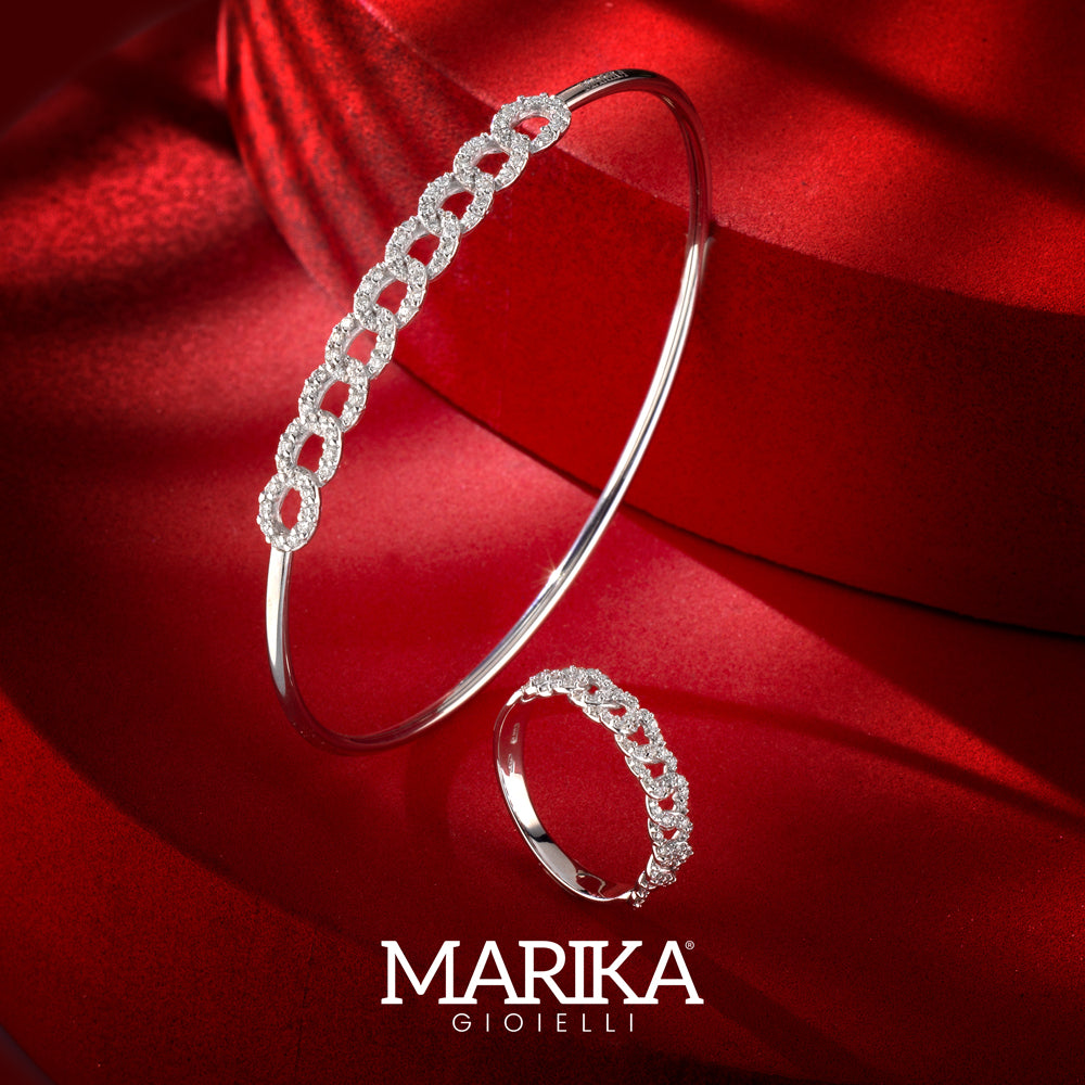 ANELLO GROUMETTE IN ORO BIANCO 18 CARATI CON DIAMANTI