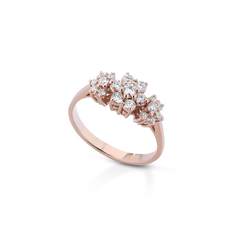 ANELLO IN ORO ROSA 18 CARATI CON DIAMANTI TAGLIO BRILLANTE