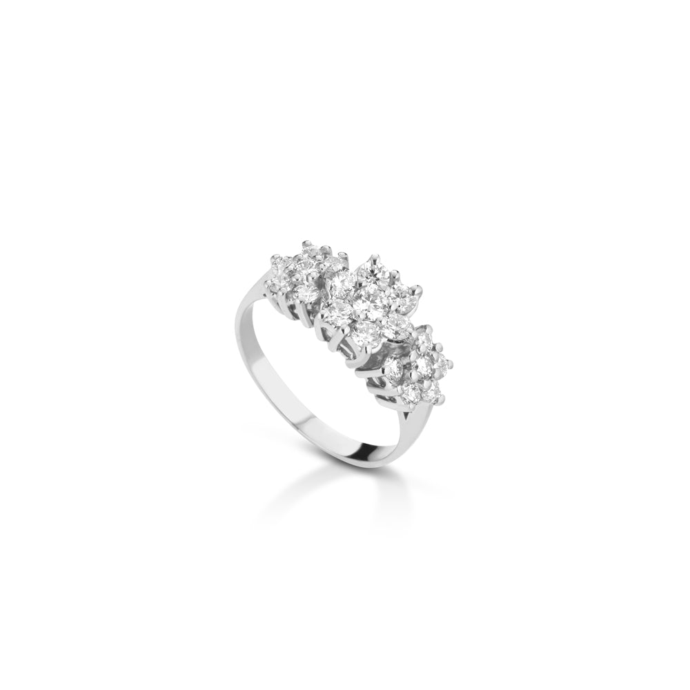 ANELLO IN ORO BIANCO 18 CARATI CON DIAMANTI TAGLIO BRILLANTE