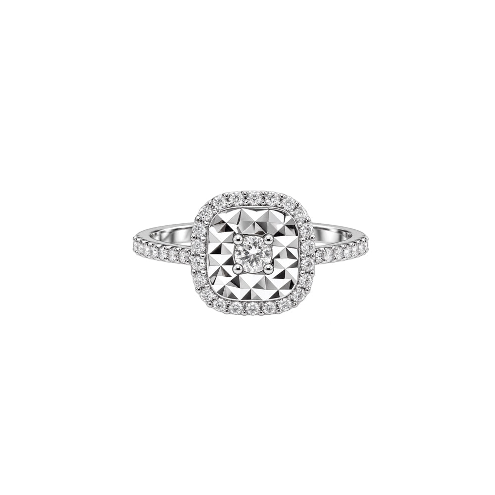 ANELLO SOLITARIO IN ORO BIANCO 18 CARATI E DIAMANTI