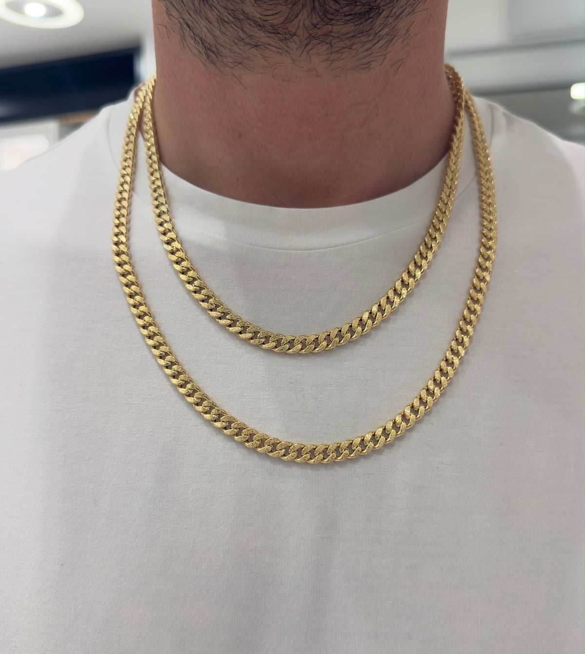COLLANA GRUMETTA LUCIDA E SATINATA IN ORO GIALLO 18 KT (750)