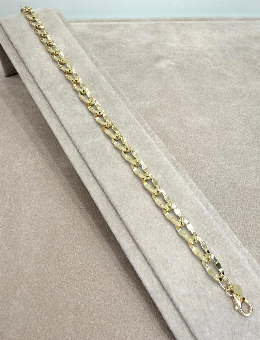 Bracciale in Oro Giallo 18 KT con Maglie Sfaccettate