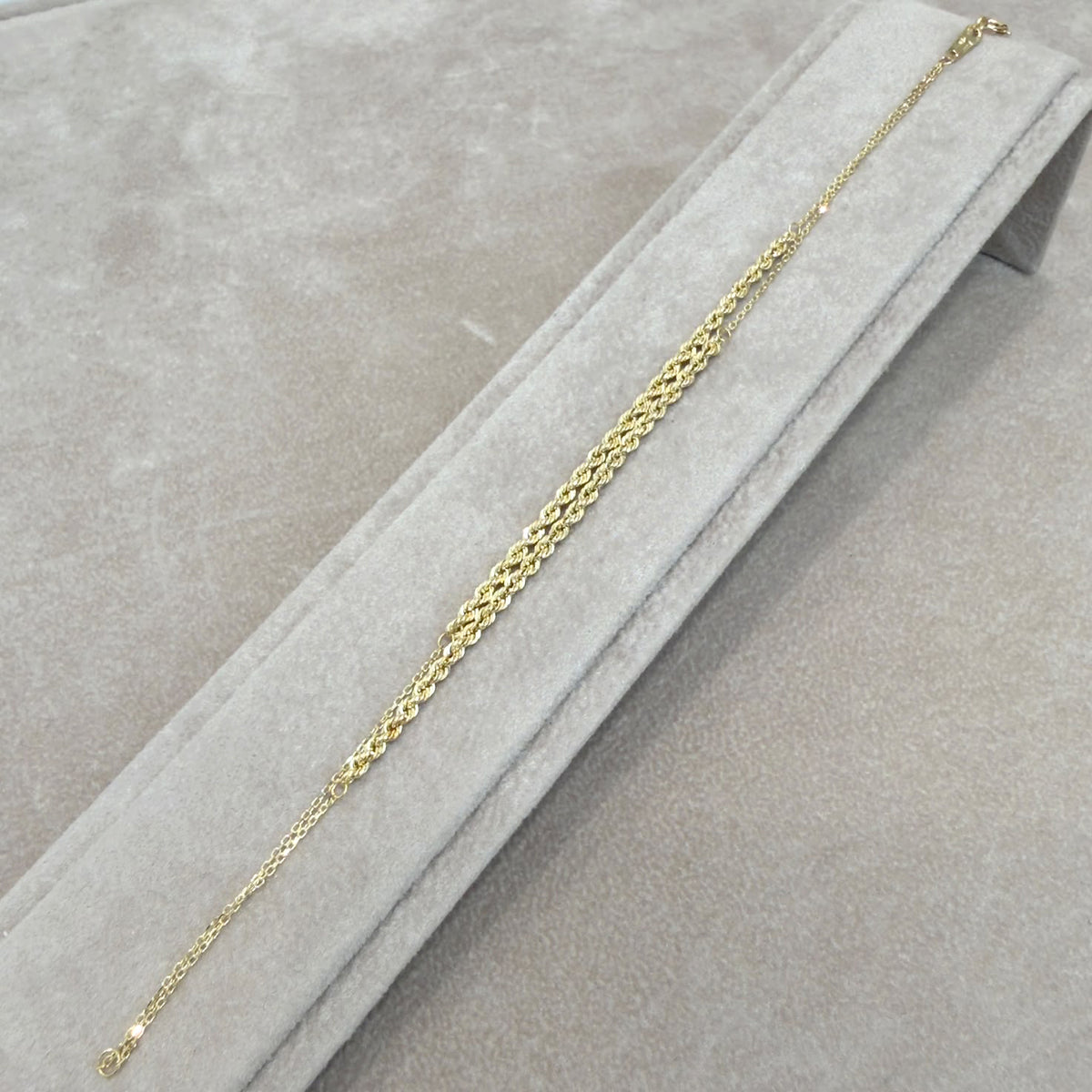 BRACCIALE DOPPIO FILO TORCHON IN ORO GIALLO 18 KT (750)