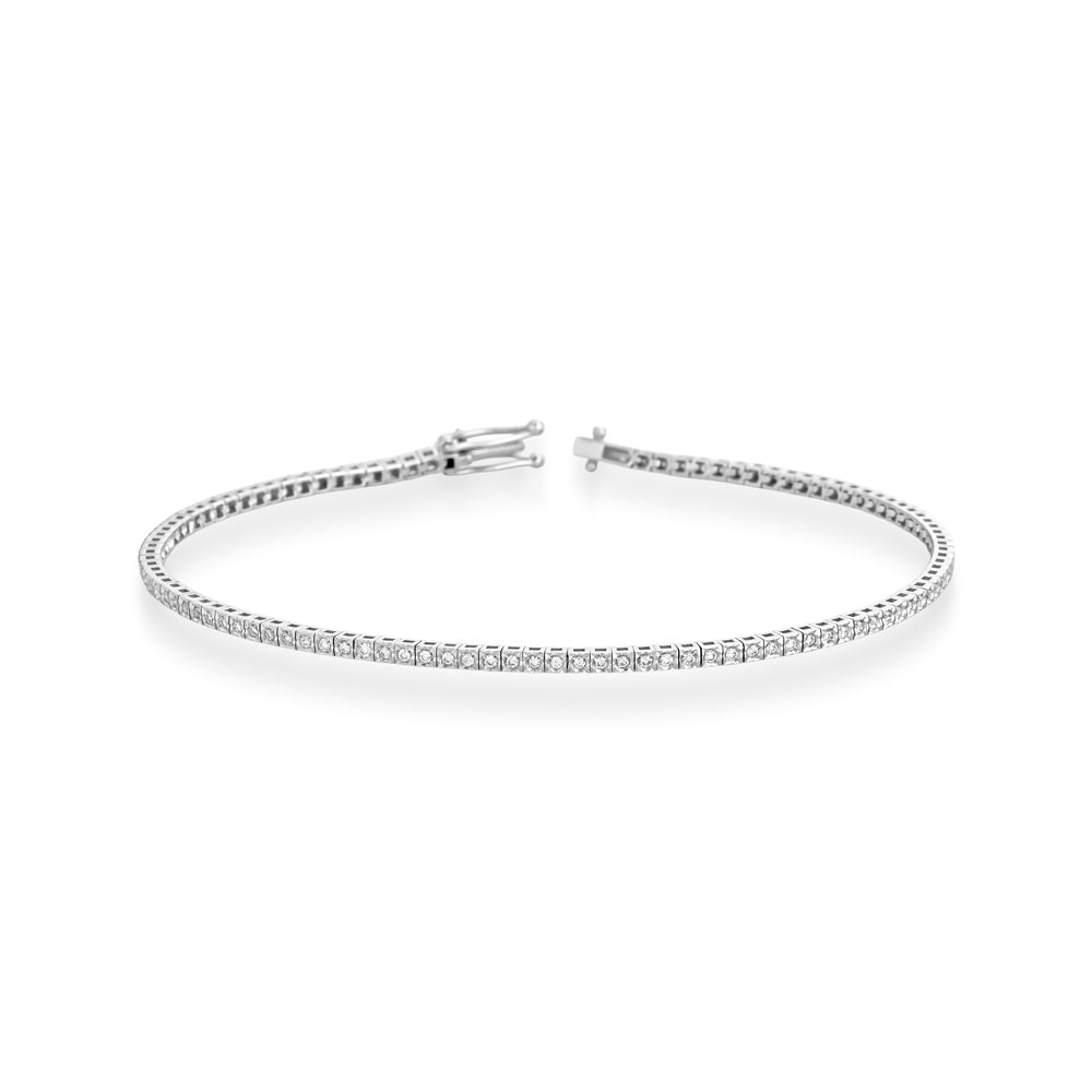 BRACCIALE TENNIS IN ORO BIANCO 18 CARATI E DIAMANTI