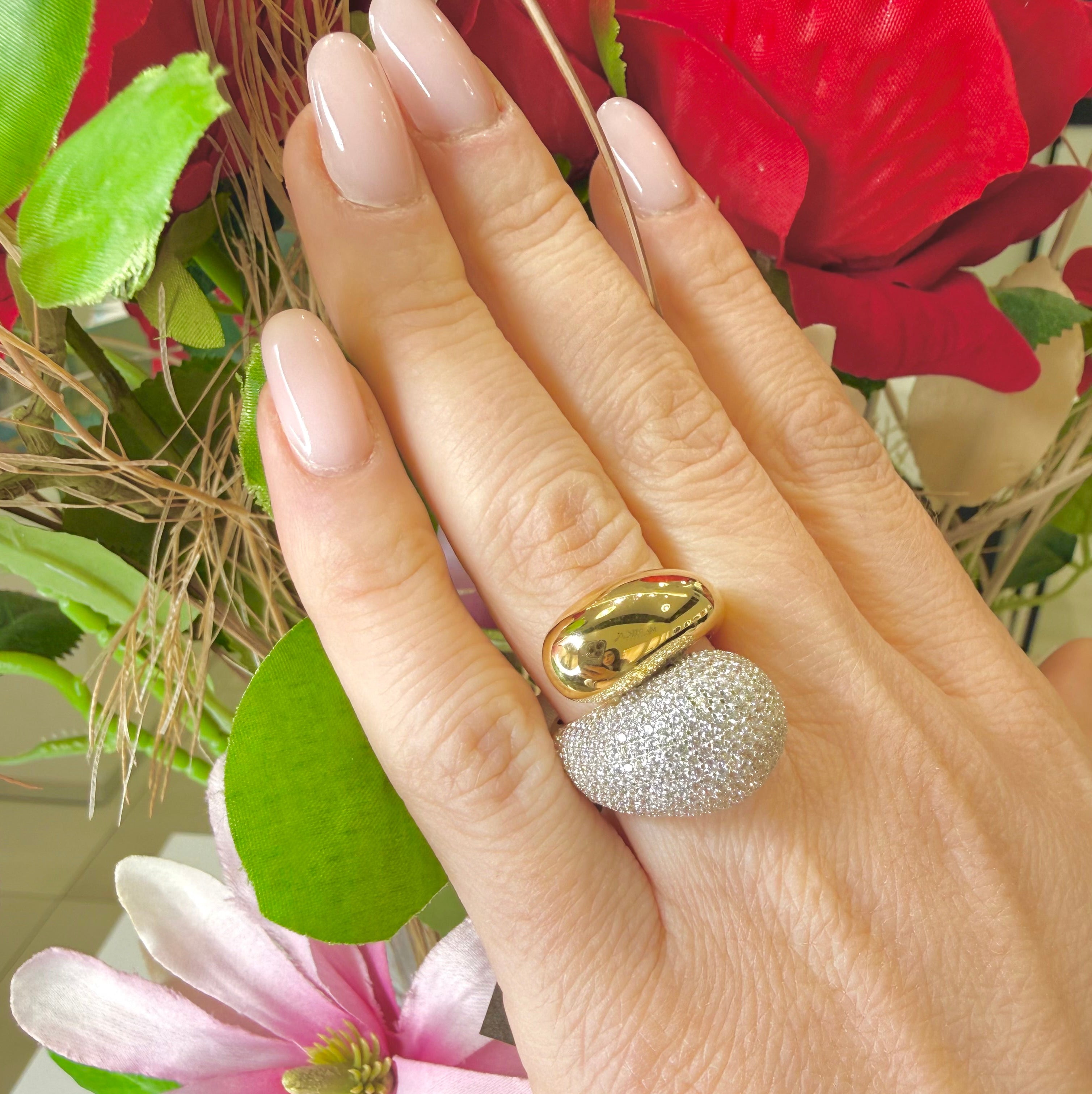 FASCIA CONTRARIÉ IN ARGENTO GOLD CON ZIRCONI