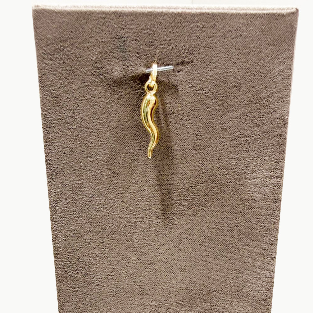 Ciondolo corno portafortuna unisex in oro giallo 18 Kt (750)