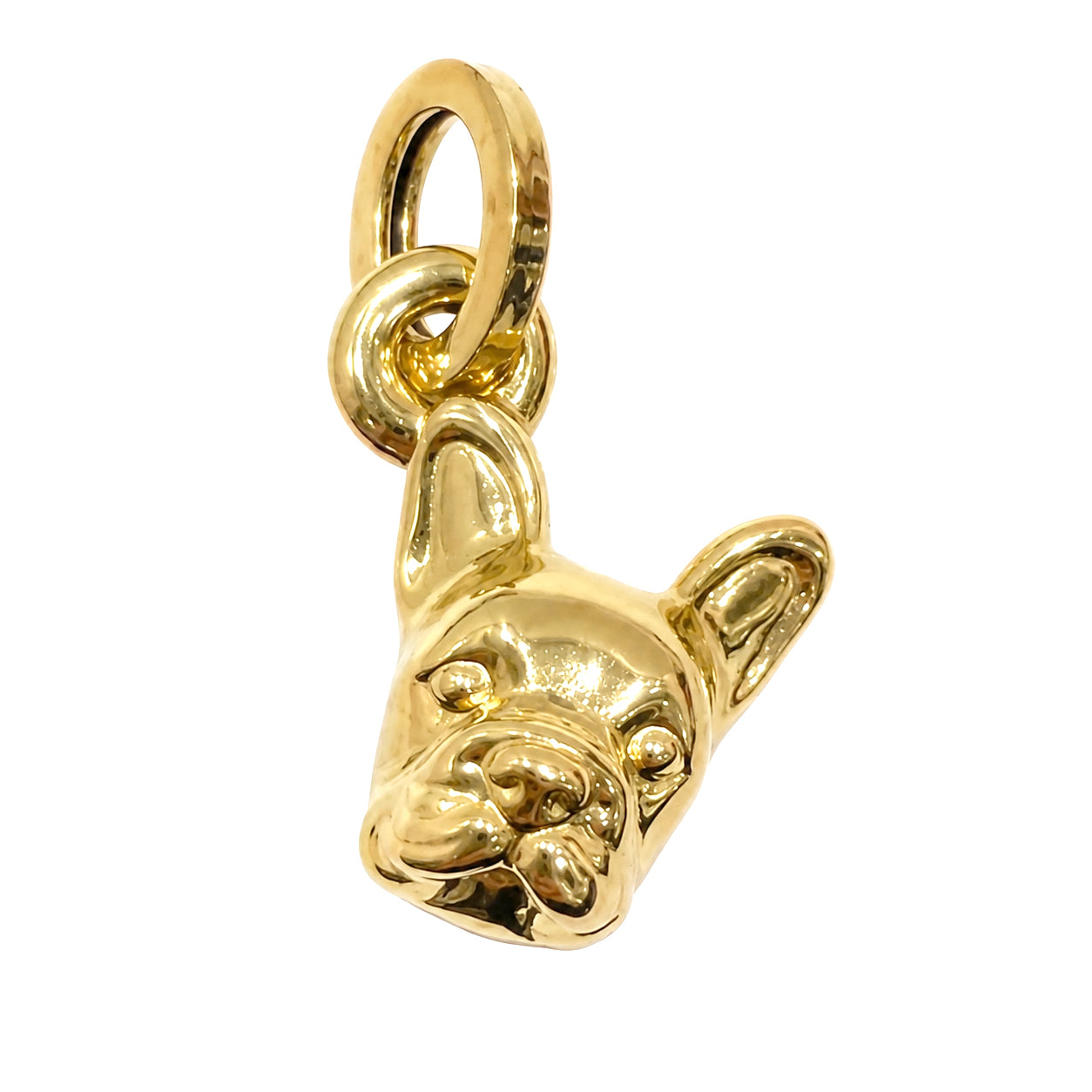 Ciondolo Bulldog Bombato in Oro Giallo 18 KT