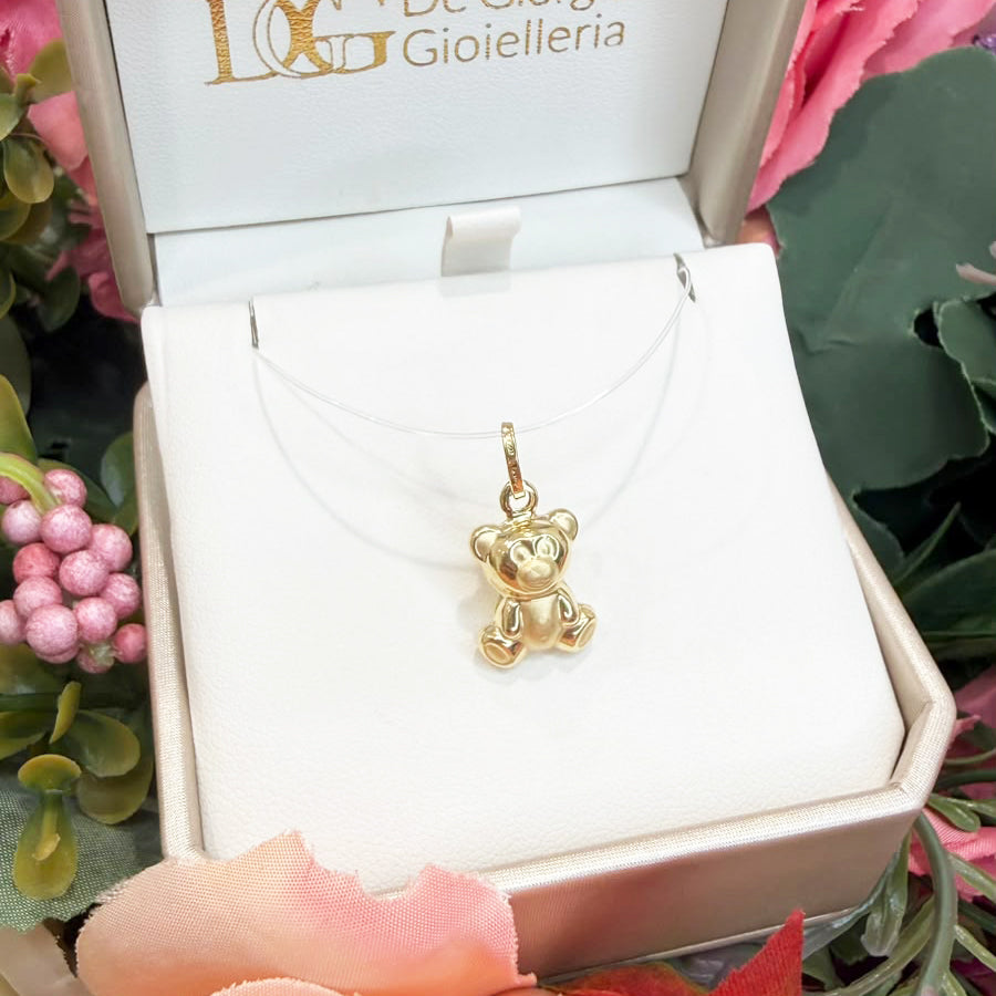 CIONDOLO ORSETTO IN ORO GIALLO 18 KT (750) LUCIDO E SATINATO