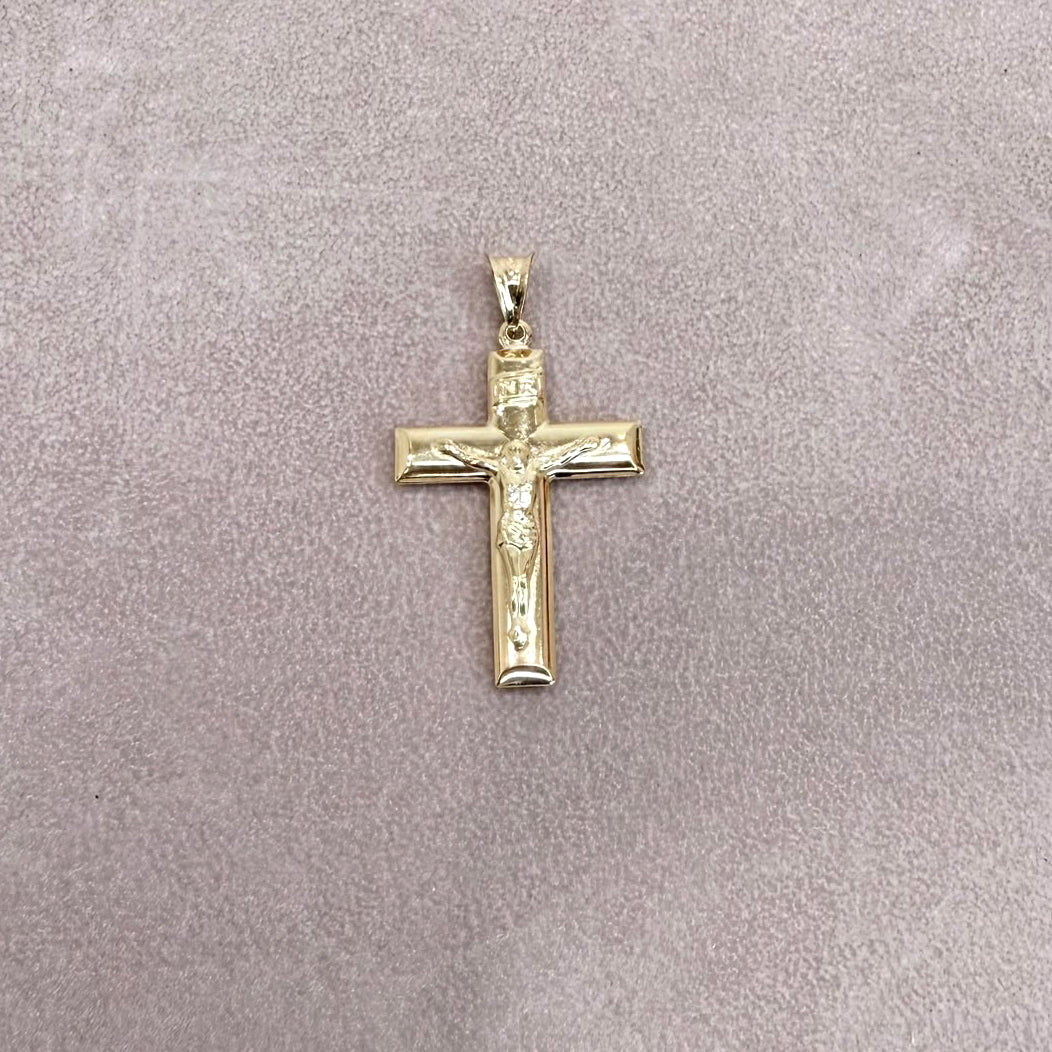CIONDOLO CROCE CON CRISTO IN ORO GIALLO 18 KT (750)
