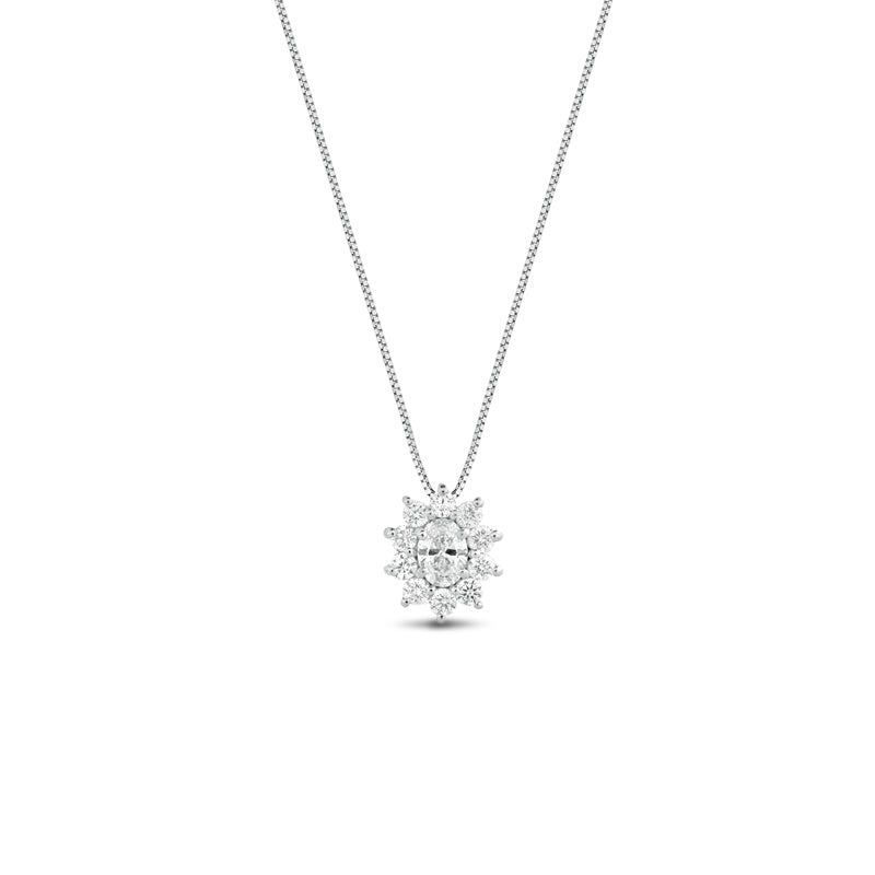 COLLANA PUNTO LUCE IN ORO BIANCO 18 CARATI CON DIAMANTI