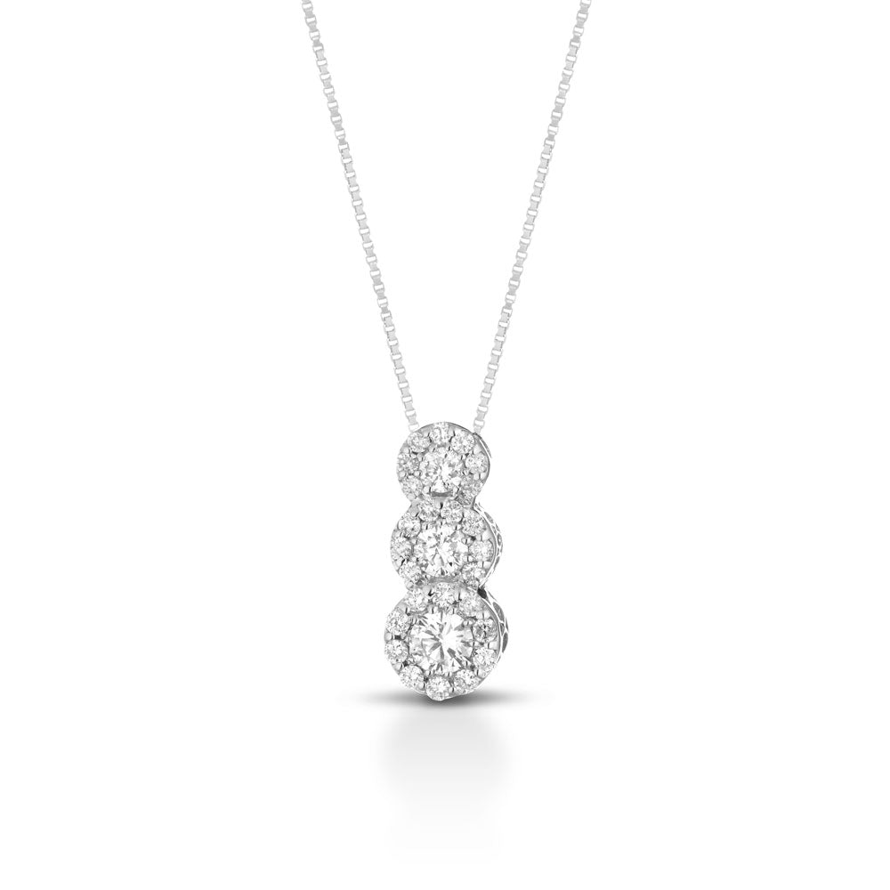COLLANA TRILOGY IN ORO BIANCO 18 CARATI E DIAMANTI