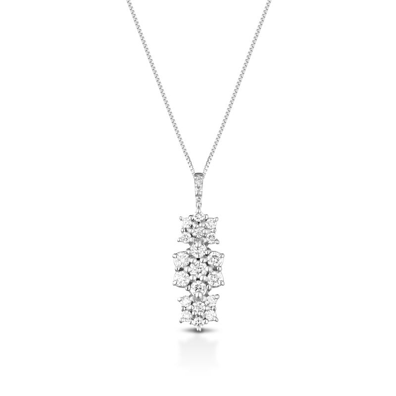COLLANA TRILOGY IN ORO BIANCO 18 CARATI E DIAMANTI