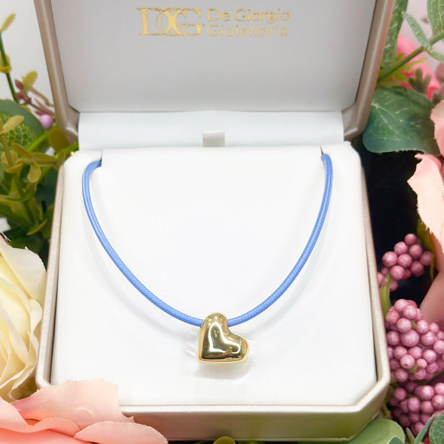 Collana con Cuore Bubble in Oro Giallo 18 KT (750)
