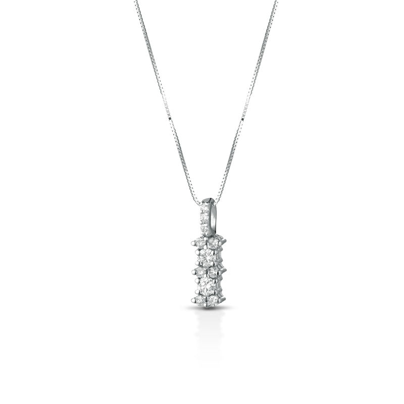 COLLANA BILOGY IN ORO BIANCO 18 CARATI E DIAMANTI