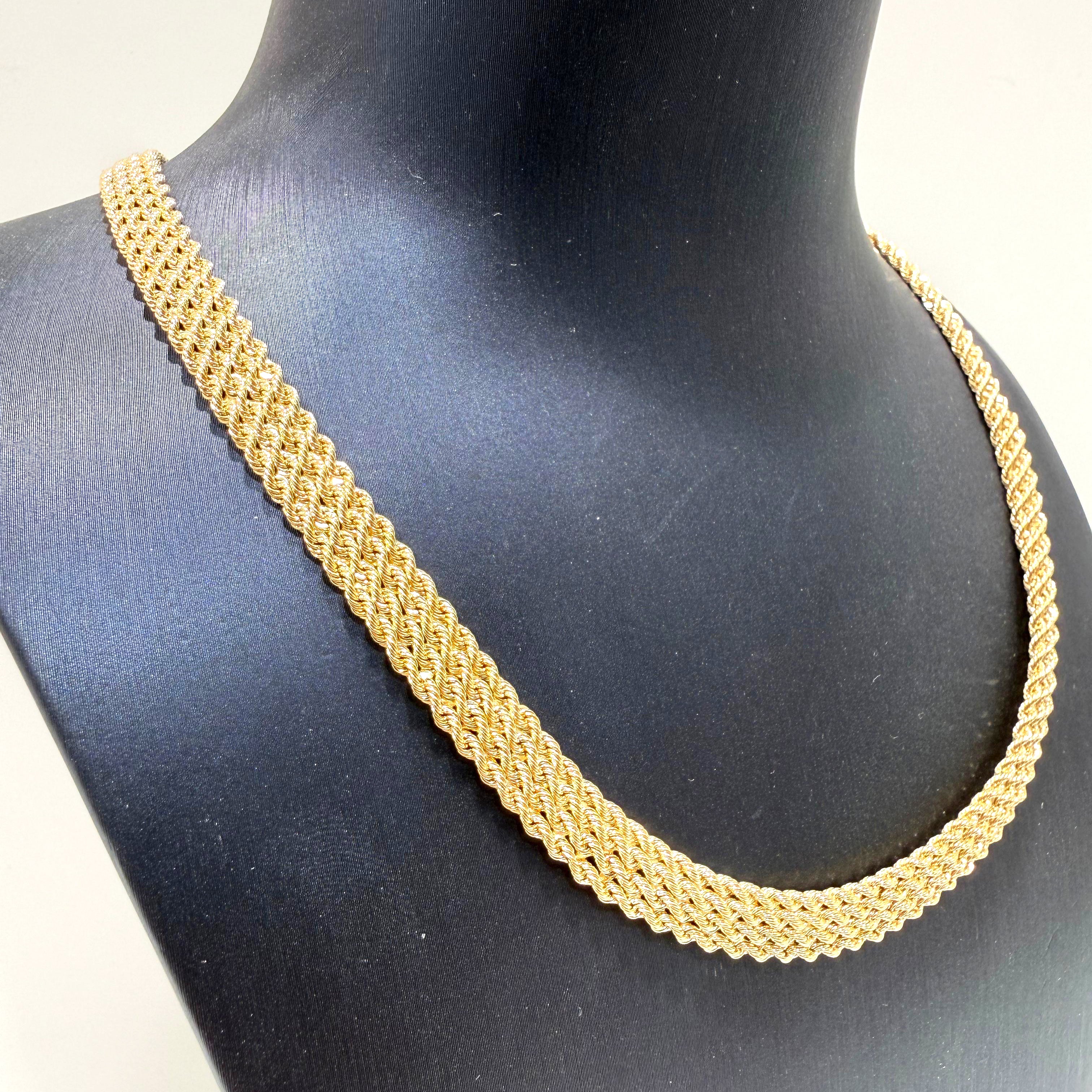 Collana torchon in oro giallo 18KT (750) maglia intrecciata – Made in Italy