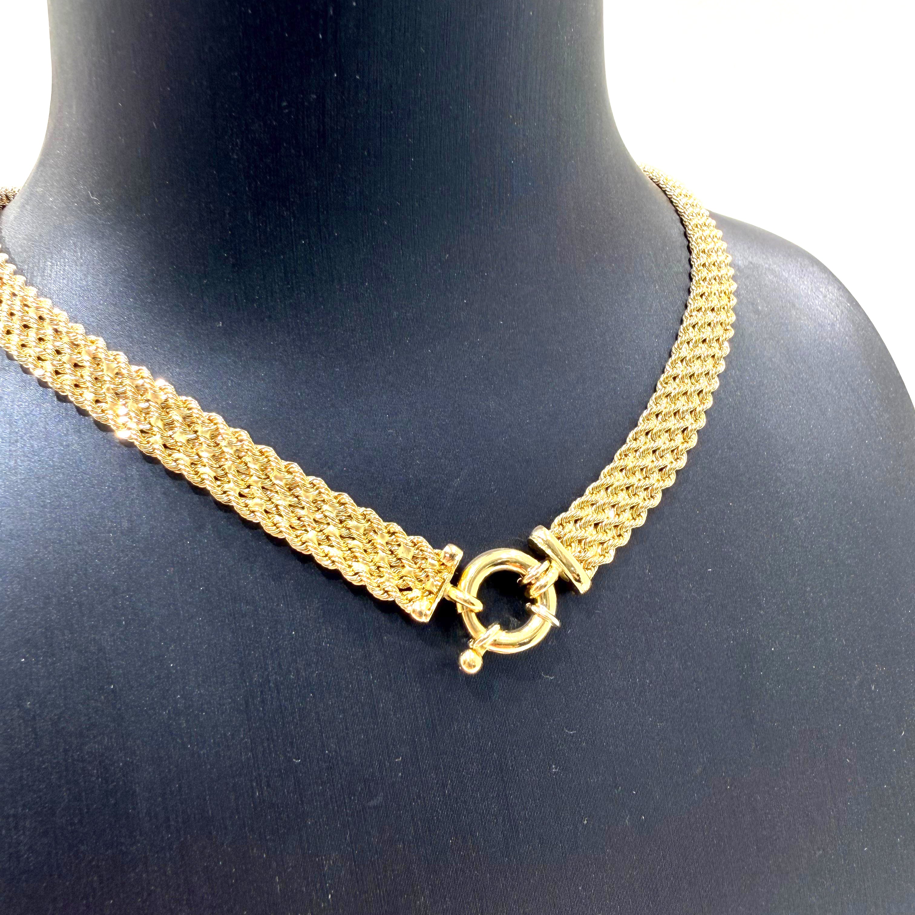 Collana torchon in oro giallo 18KT (750) maglia intrecciata – Made in Italy